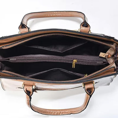 Khaki Women's Handbag Set - Large Capacity 2 Piece Shoulder Bag with Matching Wallet V888-ELOSUNG51051
