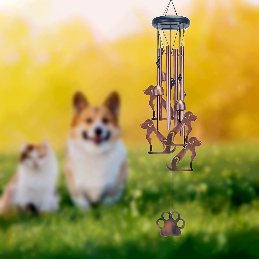 Openwork Flying Pig Metal Wind Chime - Adjustable Garden Decorative Bell with Animal Silhouettes(W4303) V888-ELOSUNG51065