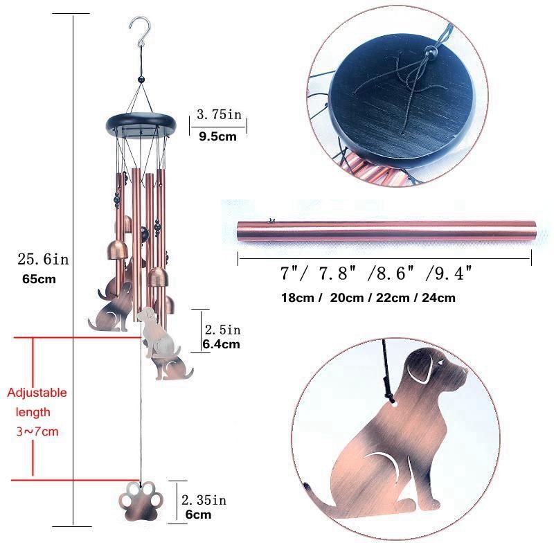 Openwork Flying Pig Metal Wind Chime - Adjustable Garden Decorative Bell with Animal Silhouettes(W4303) V888-ELOSUNG51065