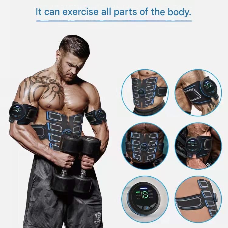 Orange EMS Muscle Stimulator Belt Set - Rechargeable Abdominal Toning Trainer with Multiple Pads and Modes V888-ELOSUNG51068