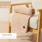 Apricot color USB Heated Blanket Poncho - Rechargeable Electric Warming Shawl with Fast Heating and Multi Use V888-ELOSUNG51069