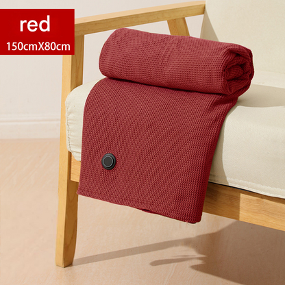 Red USB Heated Blanket Poncho - Rechargeable Electric Warming Shawl with Fast Heating and Multi Use Design V888-ELOSUNG51071