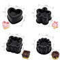 4 Piece Black Silicone Baking Mould Set - Heart Star Square Round Shapes Food Grade Cake Mousse Pudding V888-ELOSUNG51073