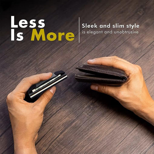 Army green Slim RFID Blocking Aluminum Card Holder - Metal Wallet with Cash Strap Minimalist Card Case V888-ELOSUNG51084