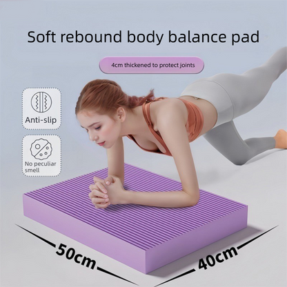 Purple 4cm Thick Balance Pad - Non-Slip High Density Foam Exercise Mat for Plank Push Up Knee Protection V888-ELOSUNG51128