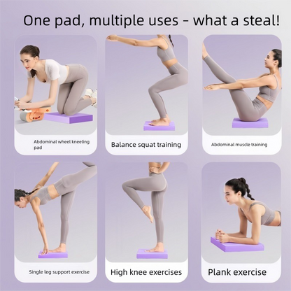 Purple 4cm Thick Balance Pad - Non-Slip High Density Foam Exercise Mat for Plank Push Up Knee Protection V888-ELOSUNG51128