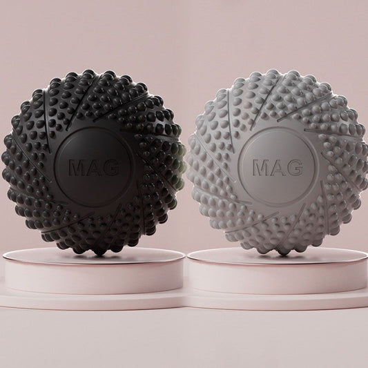 2-Pack Black and grey Spiky Fascia Massage Balls - Portable TPE Foot Arch Muscle Relaxer for Yoga Recovery V888-ELOSUNG51144