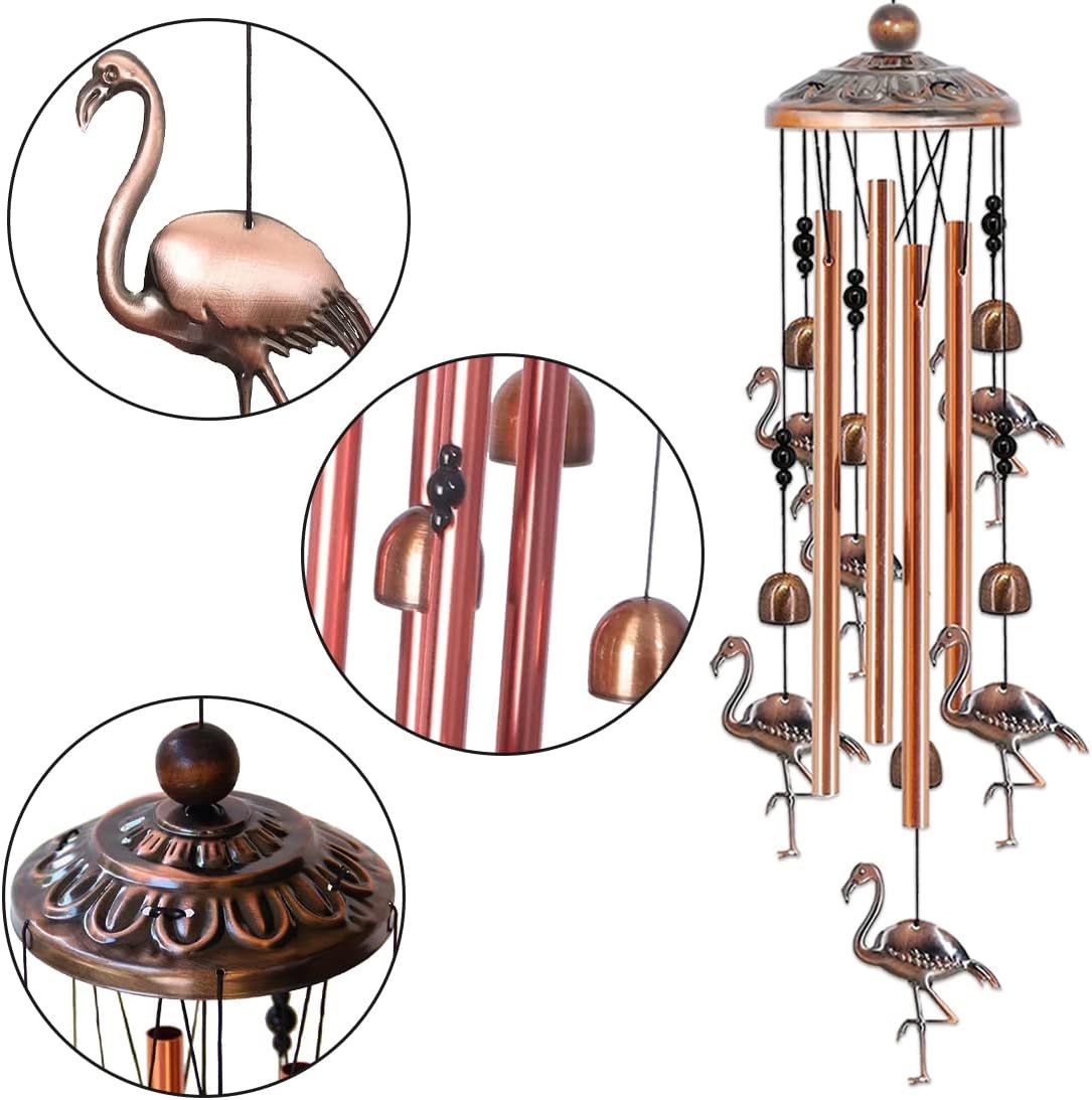 Ladybug Retro Metal Wind Chime - Large Hanging Bell Ornament for Balcony Garden Courtyard Decoration V888-ELOSUNG51148