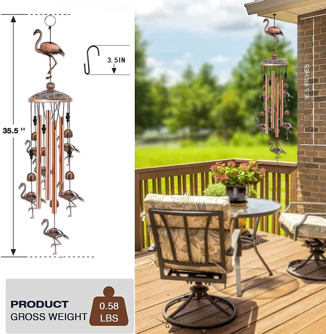 Elephant Retro Metal Wind Chime - Large Hanging Bell Ornament for Balcony Garden Courtyard Decoration V888-ELOSUNG51149