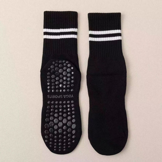 3-Pack Black Anti-Slip Yoga Socks - Grippy Non-Slip Pilates Dance Fitness Socks for Women V888-ELOSUNG51151