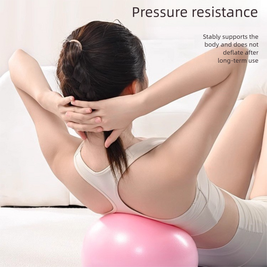 Blue Anti-Burst Yoga Exercise Ball with Manual Hand Pump - 25cm Thickened Stability Ball for Pilates Core V888-ELOSUNG51184
