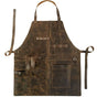 Retro PU Leather Apron - Multi-Pocket Cross-Neck Craftsman Workwear for Woodworking BBQ V888-ELOSUNG51187