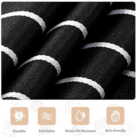 2-Pack Striped Adjustable Apron - Cross-Neck Bib Work Apron for Restaurant Catering Gardening(Gray fine V888-ELOSUNG51188