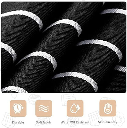 2-Pack Striped Adjustable Apron - Cross-Neck Bib Work Apron for Restaurant Catering Gardening(Gray fine V888-ELOSUNG51188