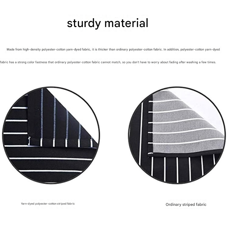 2-Pack Striped Adjustable Apron - Cross-Neck Bib Work Apron for Restaurant Catering Gardening(black thick V888-ELOSUNG51189