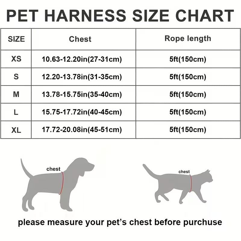 Rose red Breathable Dog Harness and Leash Set - Adjustable Reflective Pet Vest with Swivel Clip(Size: M) V888-ELOSUNG51208