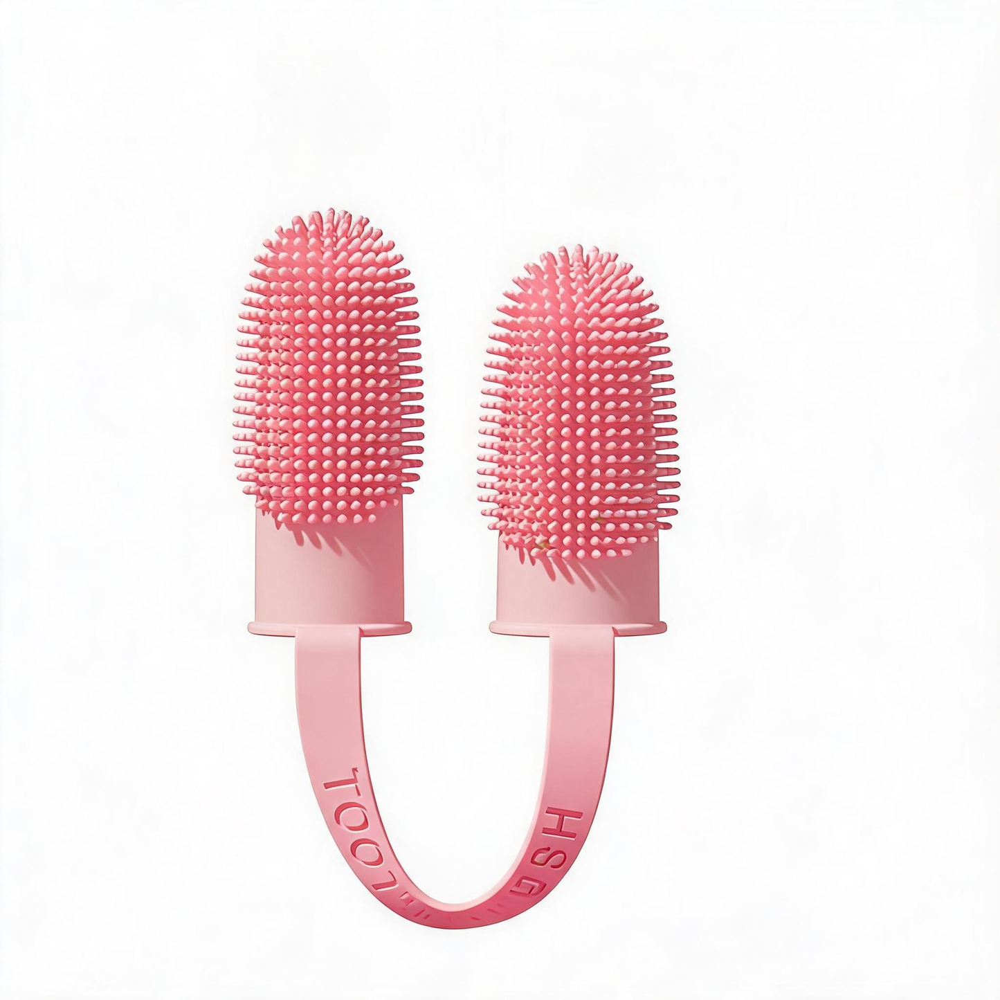 5-Pack Pink Double Finger Pet Toothbrush - Soft TPR Dog Cat Dental Finger Brush Set V888-ELOSUNG51220