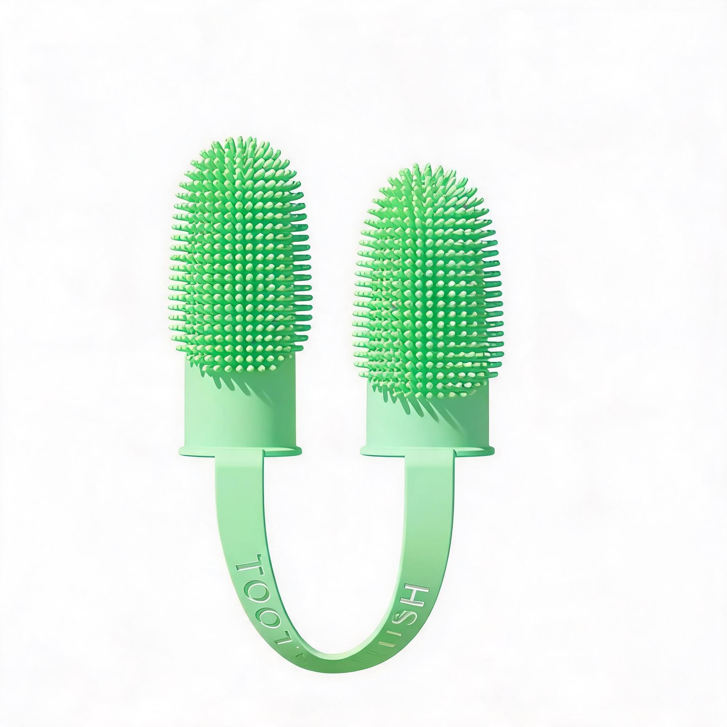 5-Pack Green Double Finger Pet Toothbrush - Soft TPR Dog Cat Dental Finger Brush Set V888-ELOSUNG51221
