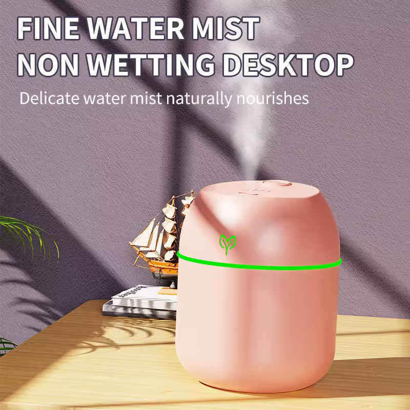 Pink Mini USB Humidifier Large Mist - Desktop Ultrasonic Air Humidifier with Colorful LED Light V888-ELOSUNG51225