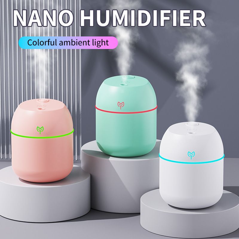 White Mini USB Humidifier Large Mist - Desktop Ultrasonic Air Humidifier with Colorful LED Light V888-ELOSUNG51226