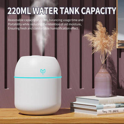 White Mini USB Humidifier Large Mist - Desktop Ultrasonic Air Humidifier with Colorful LED Light V888-ELOSUNG51226
