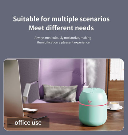 White Mini USB Humidifier Large Mist - Desktop Ultrasonic Air Humidifier with Colorful LED Light V888-ELOSUNG51226