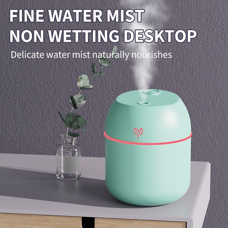 Green Mini USB Humidifier Large Mist - Desktop Ultrasonic Air Humidifier with Colorful LED Light V888-ELOSUNG51227