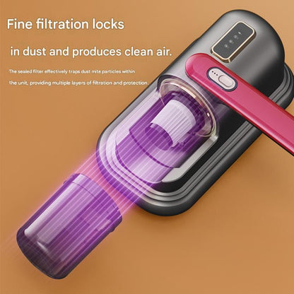 Pearl White Wireless Mite Vacuum Cleaner with UV Light - High Suction Handheld Bed Dust Mite Remover V888-ELOSUNG51229