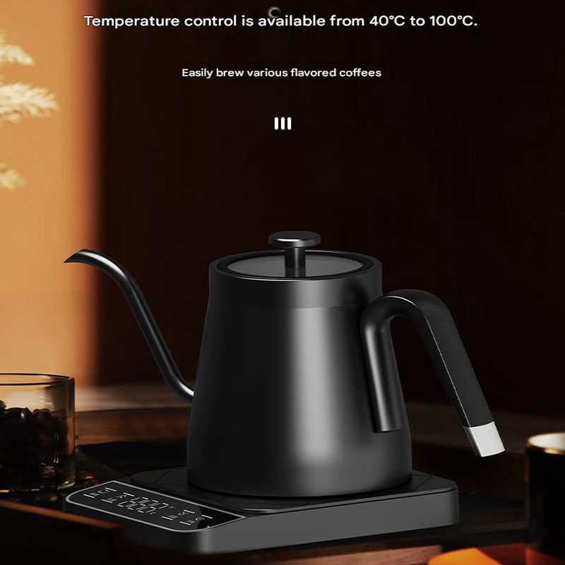 Black Gooseneck Electric Kettle with Temperature Control - 0.8L Smart Pour Over Coffee Kettle V888-ELOSUNG51233