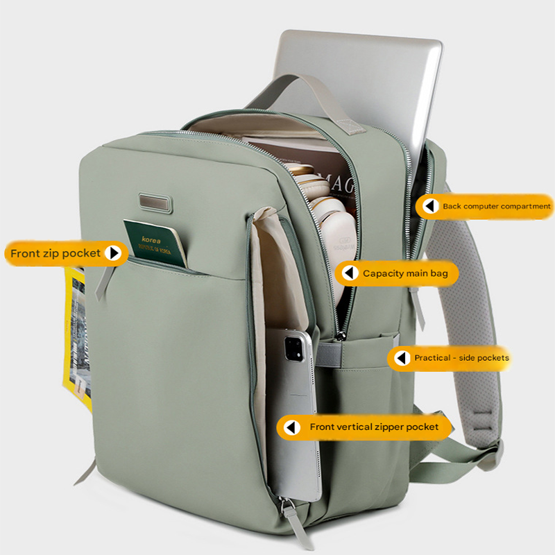 Blue Large Capacity Airbag Backpack Multi-Compartment Laptop Backpack Travel Business Bag V888-ELOSUNG51243