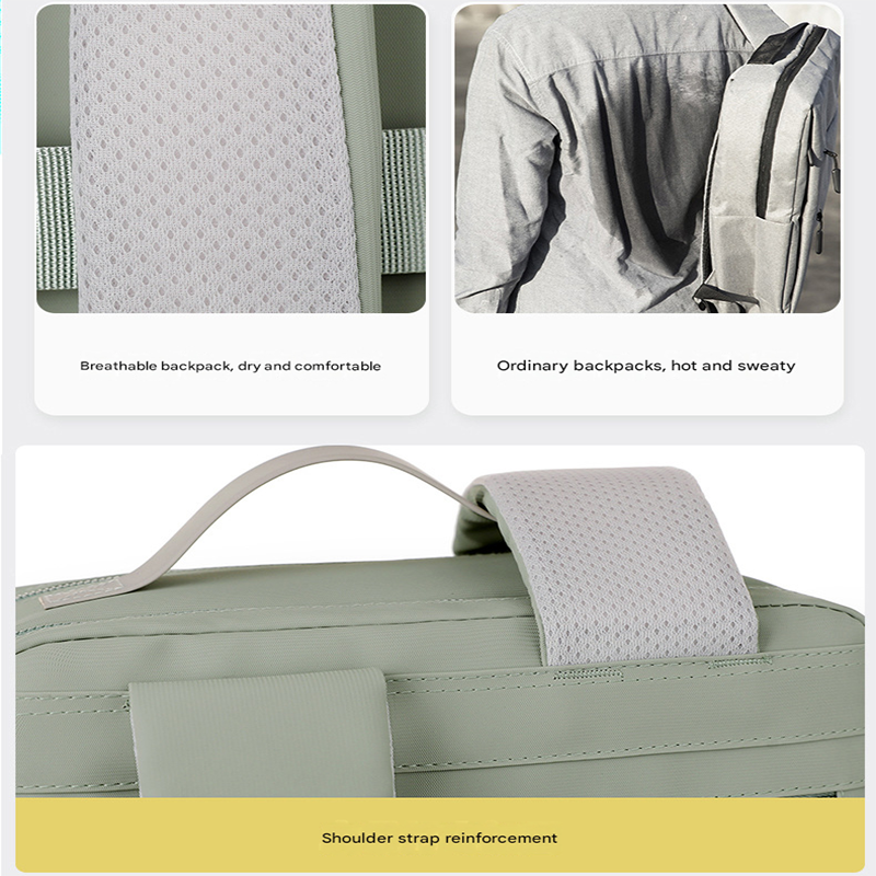 Dark grey Large Capacity Airbag Backpack Multi-Compartment Laptop Backpack Travel Business Bag V888-ELOSUNG51245