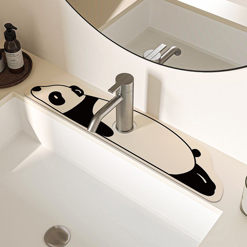 2-Piece Faucet Draining Mat Set Absorbent Sink Splash Guard Quick Dry Counter Mat 10x61cm(panda) V888-ELOSUNG51264