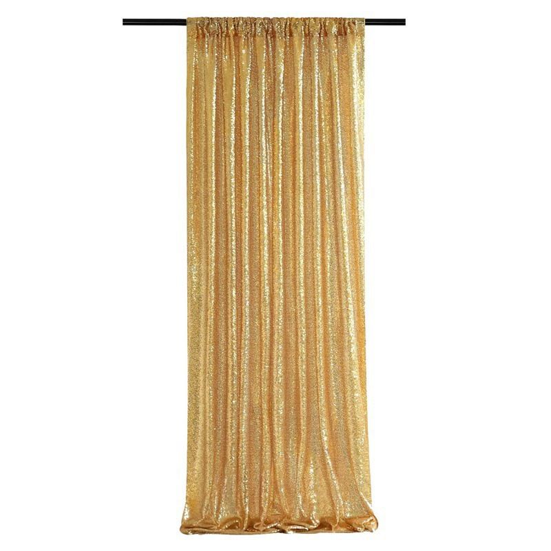 Gold Sequin Backdrop Curtain Party Wedding Photo Booth Background Panel 8FT x 2FT V888-ELOSUNG51274