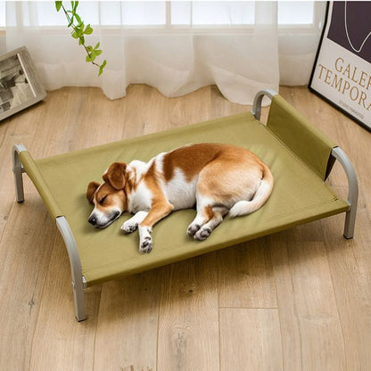 Grey Raised Pet Bed for Medium Dogs Cats Elevated Breathable Dog Cot Washable Anti-Moisture Pet Cot 50x40x20cm V888-ELOSUNG51276