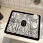 Black Kitchen Countertop Drainage Mat Absorbent Quick Dry Tech Velvet Dish Drying Pad 40x60cm(CD0076-4) V888-ELOSUNG51308