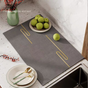 Grey Kitchen Countertop Drainage Mat Absorbent Quick Dry Tech Velvet Dish Drying Pad 40x60cm(CD0077-1) V888-ELOSUNG51309