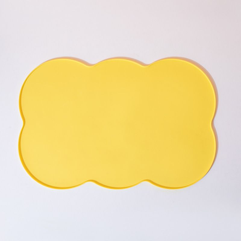3-Piece Yellow Silicone Placemat Set Cloud Shape Non-Slip Heat Resistant Kids Dining Mat V888-ELOSUNG51314