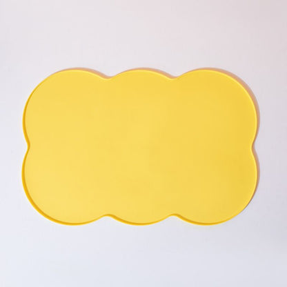 3-Piece Yellow Silicone Placemat Set Cloud Shape Non-Slip Heat Resistant Kids Dining Mat V888-ELOSUNG51314