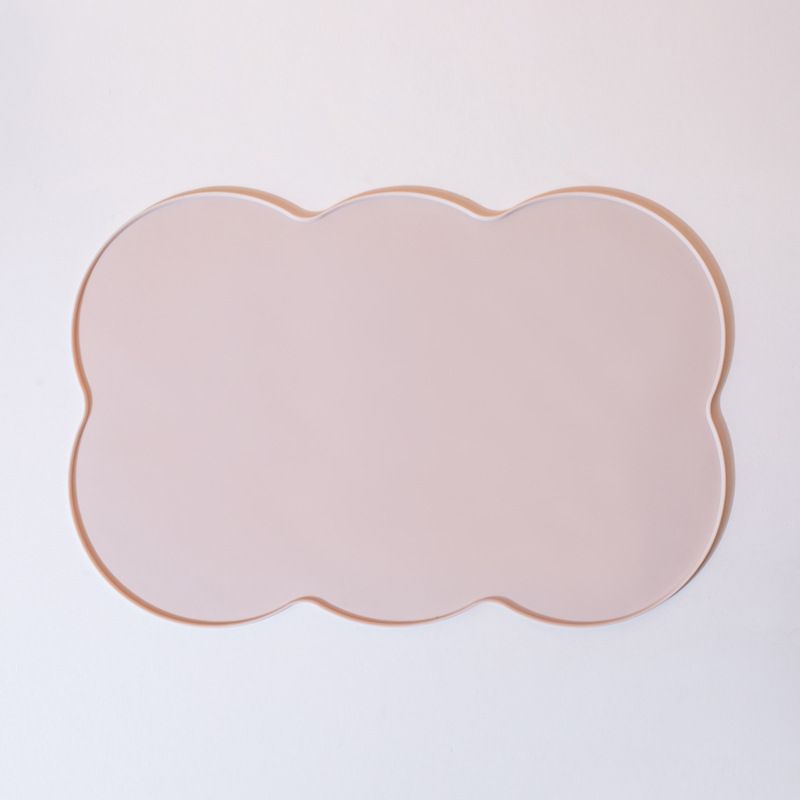 3-Piece Grey Silicone Placemat Set Cloud Shape Non-Slip Heat Resistant Kids Dining Mat V888-ELOSUNG51316
