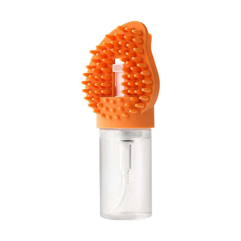 Orange Pet Shampoo Brush Silicone Foaming Massage Comb Dog Cat Bathing Grooming Tool V888-ELOSUNG51321