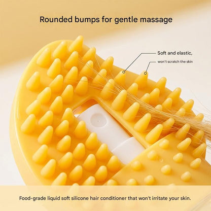 Orange Pet Shampoo Brush Silicone Foaming Massage Comb Dog Cat Bathing Grooming Tool V888-ELOSUNG51321