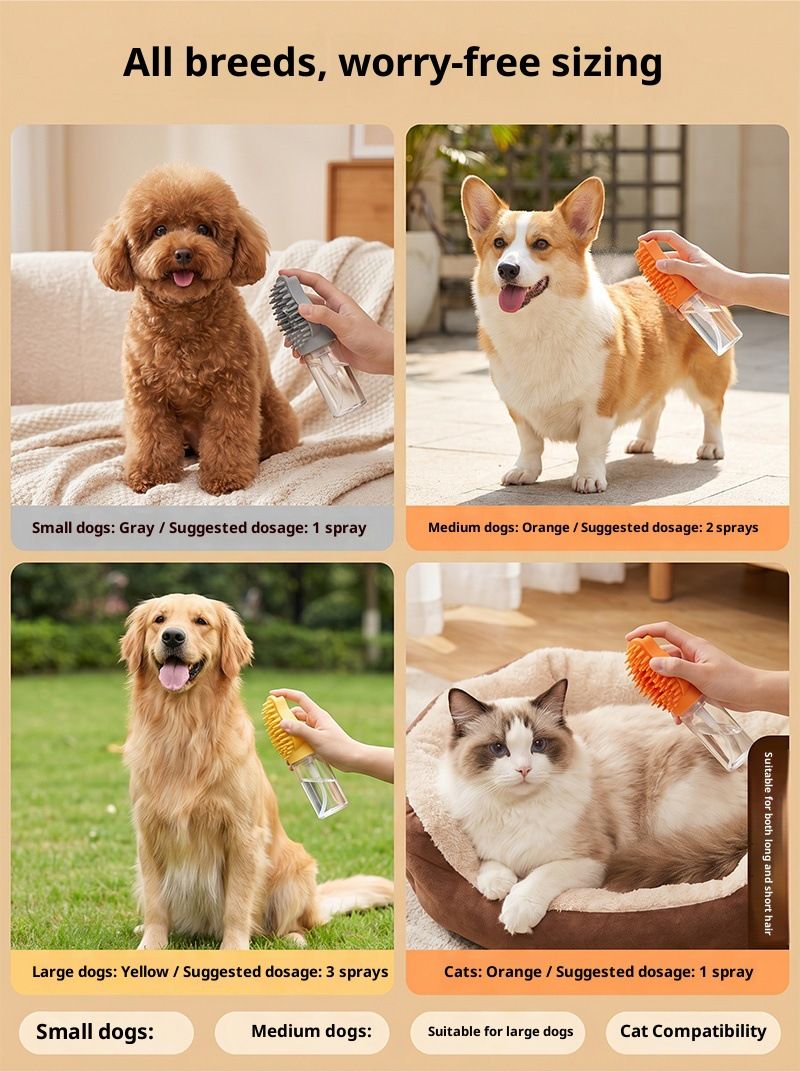 Orange Pet Shampoo Brush Silicone Foaming Massage Comb Dog Cat Bathing Grooming Tool V888-ELOSUNG51321