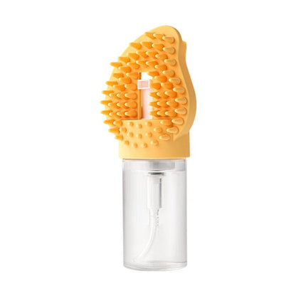 Yellow Pet Shampoo Brush Silicone Foaming Massage Comb Dog Cat Bathing Grooming Tool V888-ELOSUNG51322