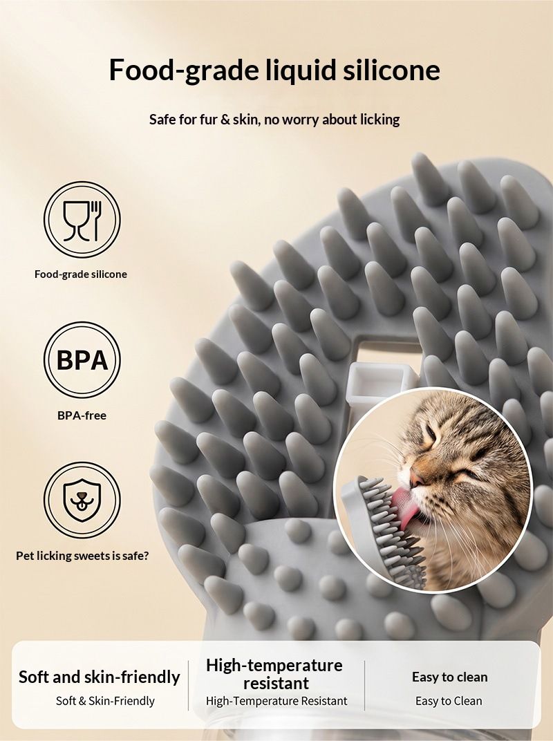 Yellow Pet Shampoo Brush Silicone Foaming Massage Comb Dog Cat Bathing Grooming Tool V888-ELOSUNG51322