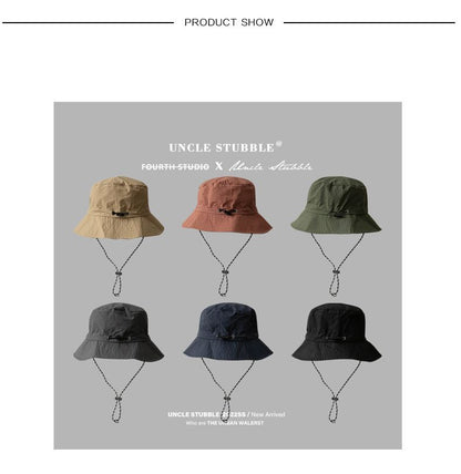 Grey Packable Bucket Hat Unisex Wide Brim Foldable Sun Protection Hiking Travel Cap V888-ELOSUNG51328