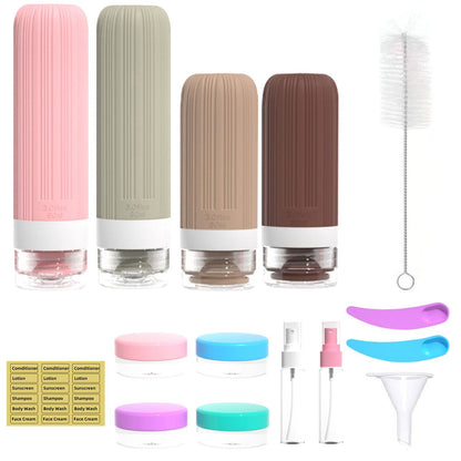 Silicone Travel Toiletry Bottles Set Leakproof Squeeze Containers with Case(02) V888-ELOSUNG51334
