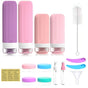 Silicone Travel Toiletry Bottles Set Leakproof Squeeze Containers with Case(05) V888-ELOSUNG51337