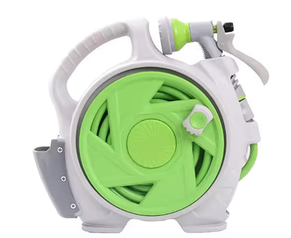 Green Portable Hose Reel Cart with 14m Hose 7-Pattern Spray Gun Garden Watering System V888-ELOSUNG51345