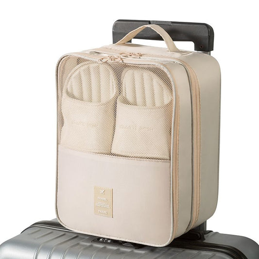 Beige Travel Shoe Bag Portable Luggage Organizer Waterproof Dustproof Shoe Pouch V888-ELOSUNG51347