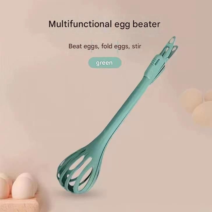 Green 2-Piece 3-in-1 Multi-Functional Egg Whisk & Food Tongs Set V888-ELOSUNG51356